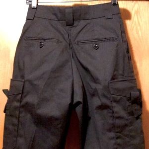 New Blauer black woven cotton tactical uniform police wear pants 28 x 36 raw hem